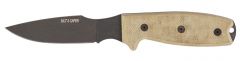 Ontario Knives RAT-3 Caper Fixed Blade Knife 8663 Carbon Steel Tan Micarta