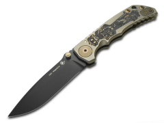 SPARTAN BLADES Harsey Folder SF5 Bronze 2nd Amendment Rifle