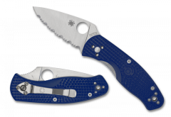 Spyderco Knives Persistence C136SBL Serrated S35VN Dark Blue Pocket Knife