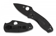 Spyderco Knives Ambitious Liner Lock C148PBBK Black Stainless FRN Pocket Knife