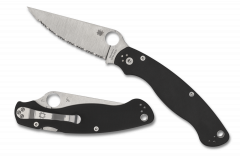 Spyderco Knives Military 2 C36GS2 Serrated S30V Steel Black G-10 Pocket Knife