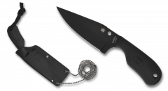 Spyderco Knives Subway Bowie FB48PBBK Fixed Blade Knife Stainless Black FRN