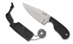 Spyderco Knives Subway Bowie FB48PBK Fixed Blade Knife Stainless Black FRN