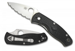 Spyderco Knives Persistence Liner Lock C136SBK Serrated 8Cr13MoV Steel Black FRN