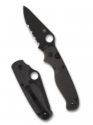 Spyderco Knives ButtonUp Button Lock C275CFPSBK Carbon Fiber Serrated Knife