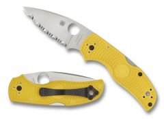 Spyderco Knives Native 5 Lockback Yellow FRN Serrated MagnaCut Stainless C41SYL5