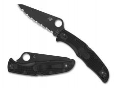 Spyderco Knives Pacific Salt 2 Lockback Black FRN Serrated H2 Stainless C91SBBK2