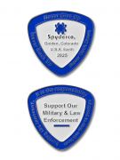 SPYDERCO Knives COIN2025 Blue & White Law Enforcement Challenge Coin