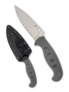 Spyderco Knives Temperance FB05SGY Gray FRN Serrated Cru-Wear Steel Fixed Blade