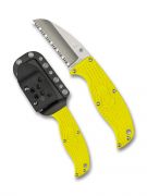 Spyderco Knives Enuff Salt Fixed Blade Knife Yellow FRN H2 Sheepfoot FB31SYL