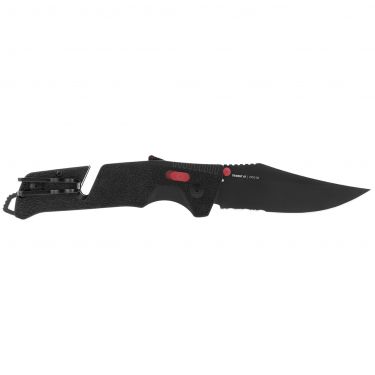 SOG Black and Red Glass-Reinforced Nylon GRN Trident Cryo D2 Steel