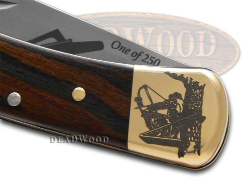 Buck 110 Give'em the Shaft Ebony Wood Folding Hunter 1/250