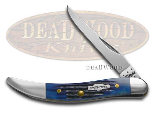 【希少6剣/ケース付】JOSSプレイキュー E02902 貝インレイ19.3oz Case XX Jigged Navy Blue Bone Toothpick Stainless Pocket Knife