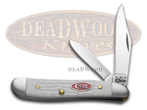 Case XX Jigged White Delrin Peanut Stainless Pocket Knife 60188