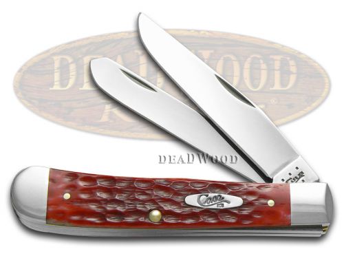 Case XX Jigged Dark Red Bone Trapper Stainless Pocket Knife 00646