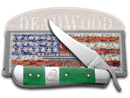 Case XX Christmas Bright Green Bone Russlock Stainless Pocket