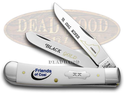 Case XX Collector's Friends of Coal Virginia White Delrin Trapper