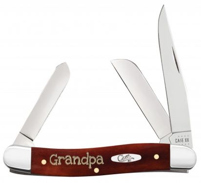 Case XX Grandpa Smooth Chestnut Bone Medium Stockman Stainless