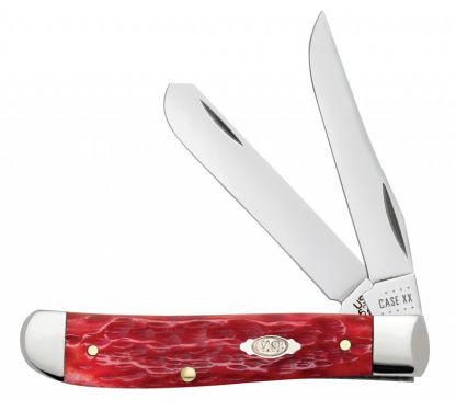 Case XX Peach Seed Jigged Dark Red Bone Mini Trapper Carbon Steel