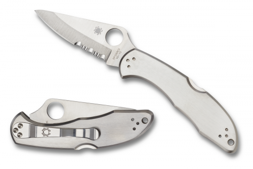 Spyderco Stainless Steel Delica 4 Lockback CombinationEdge VG-10