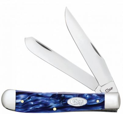 Case XX Blue Pearl Kirinite Trapper Stainless Pocket Knife 23431