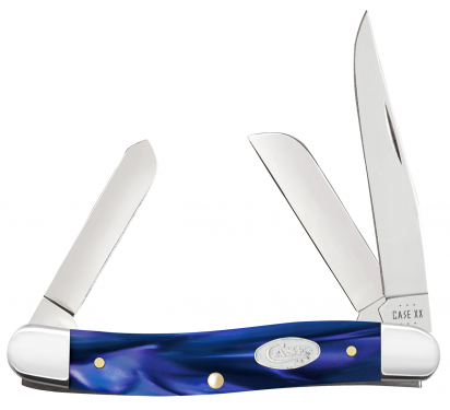 Case XX Medium Stockman Blue Pearl Kirinite 23448 Stainless Steel