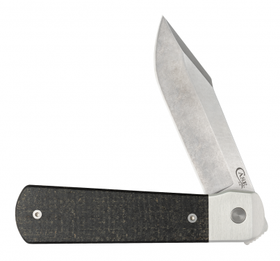 Case XX Longhouse Black Burlap Micarta Stonewash Satin CPM 20CV