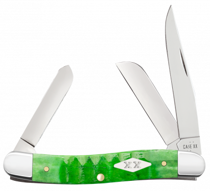 Case xx Medium Stockman Gator Jig Bright Green Bone 11442