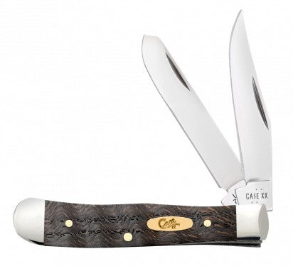 Case XX Tiny Trapper Black Curly Oak Wood 14012 Stainless Pocket