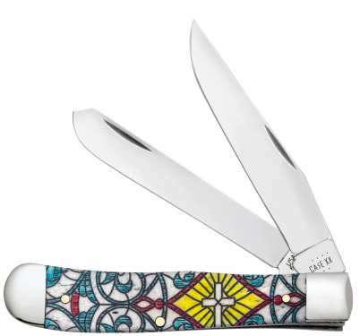Case xx Stained Glass Series Cross Trapper 38817 Natural Bone