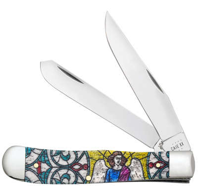 Case xx Stained Glass Series Angel Trapper 38818 Natural Bone