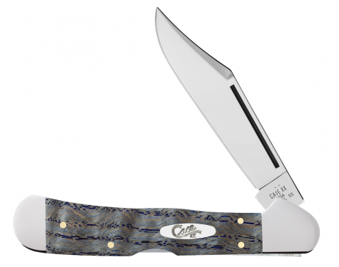 Case XX Copperlock Blue Curly Oak Wood 47494 Stainless Pocket
