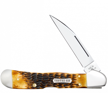 Case XX Copperlock Jig Burnt Amber Bone 51392 Carbon Steel Pocket