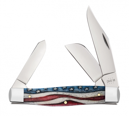 Case xx Star Spangled Flag Large Stockman 64142 Stainless Pocket