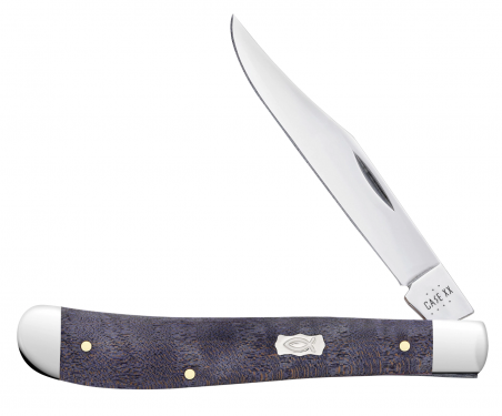 Case xx Slimline Trapper Purple Curly Maple Wood 80546 Stainless