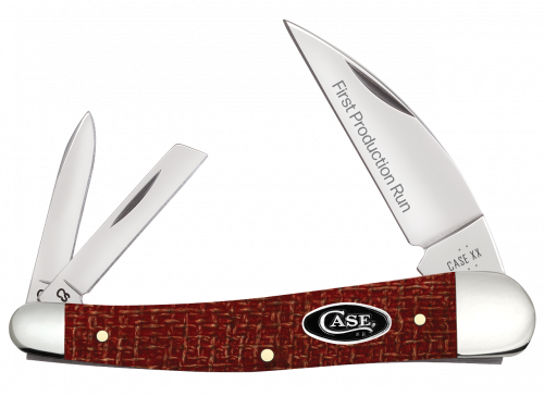 Case XX Seahorse Whittler 1st Run Dark Red Burlap Micarta 82277