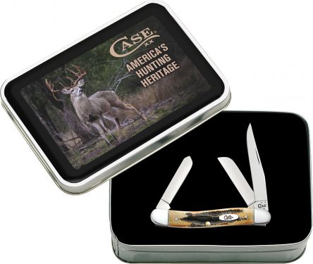 Case XX Medium Stockman Hunting Heritage BoneStag Stainless Pocket