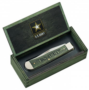 Case XX Trapper U.S. Army Green-wash Bone Stainless 15035 Pocket