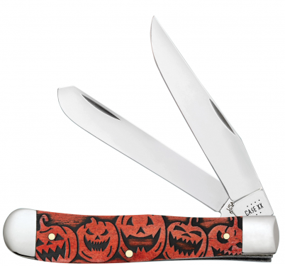 Case xx Jack-O-Lanterns Orange Bone Trapper Stainless 10614 Pocket