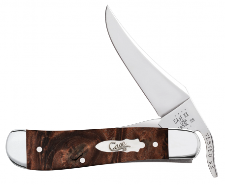 Case xx Brown Maple Burl Russlock 64068 Stainless Pocket Knife