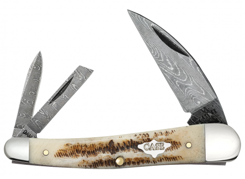 Case xx Seahorse Whittler 77464 Damascus Vintage Bone 1/1400
