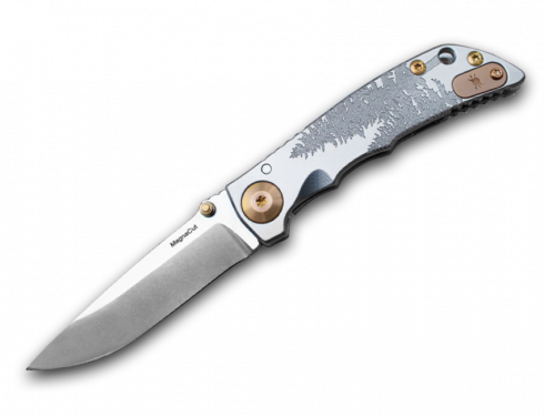 SPARTAN BLADES Harsey Folder 3.25 Frame Lock Fir Trees Titanium